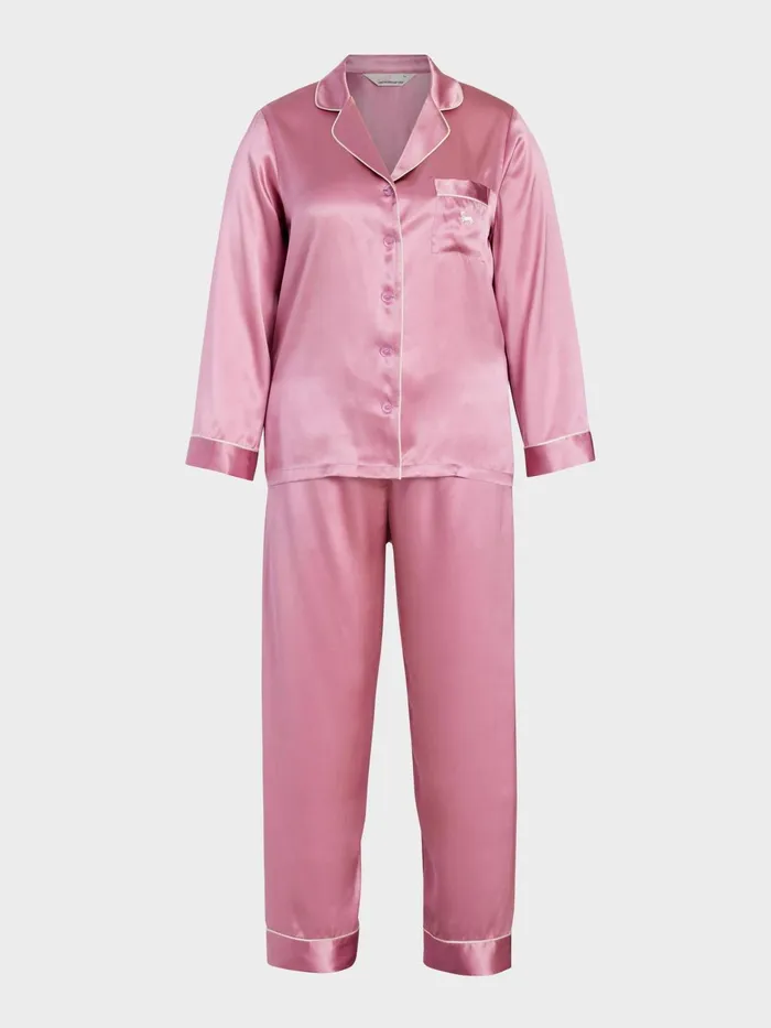 Women PA Plus Mauve Mulberry Silk Pj Set Mauve Peter Alexander Sets and Onesies