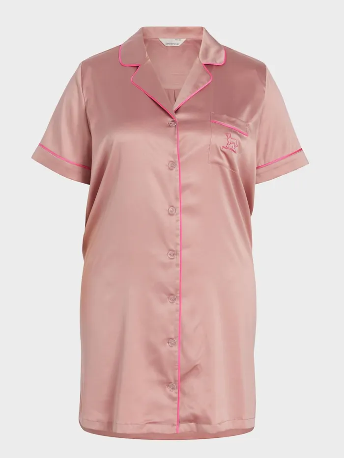 Women PA Plus Nougat Satin Short Sleeve Nightshirt Multi Peter Alexander Nighties