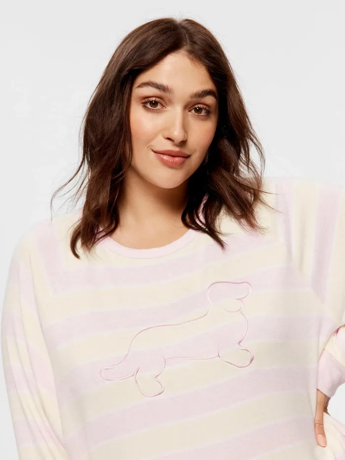 Women PA Plus Pastel Fuzzy Oversized Sweater Multi Peter Alexander Tops