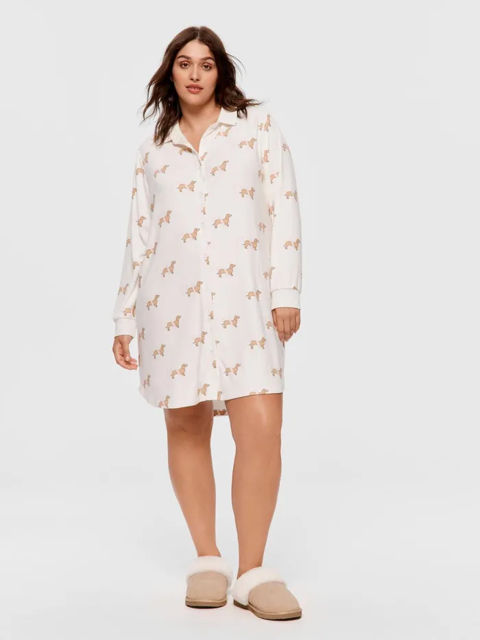 Women PA Plus Penny Long Sleeve Plush Nightshirt Multi Peter Alexander Nighties