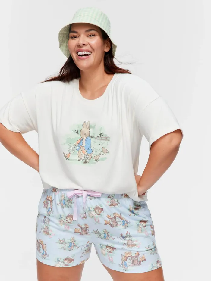 Women PA Plus Peter Rabbit Plush Mid Short Multi Peter Alexander Shorts