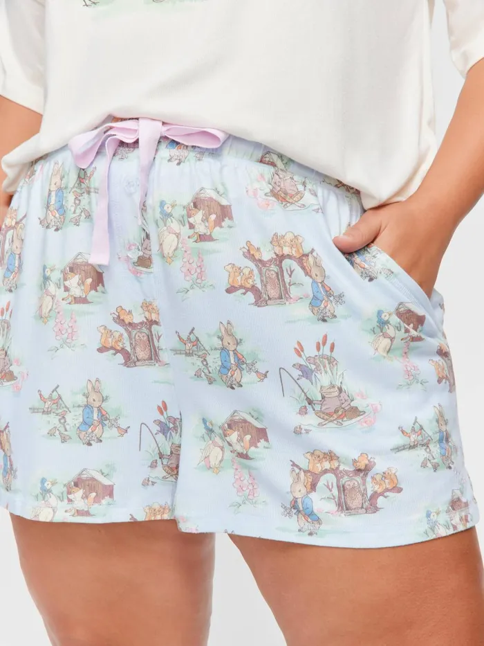 Women PA Plus Peter Rabbit Plush Mid Short Multi Peter Alexander Shorts