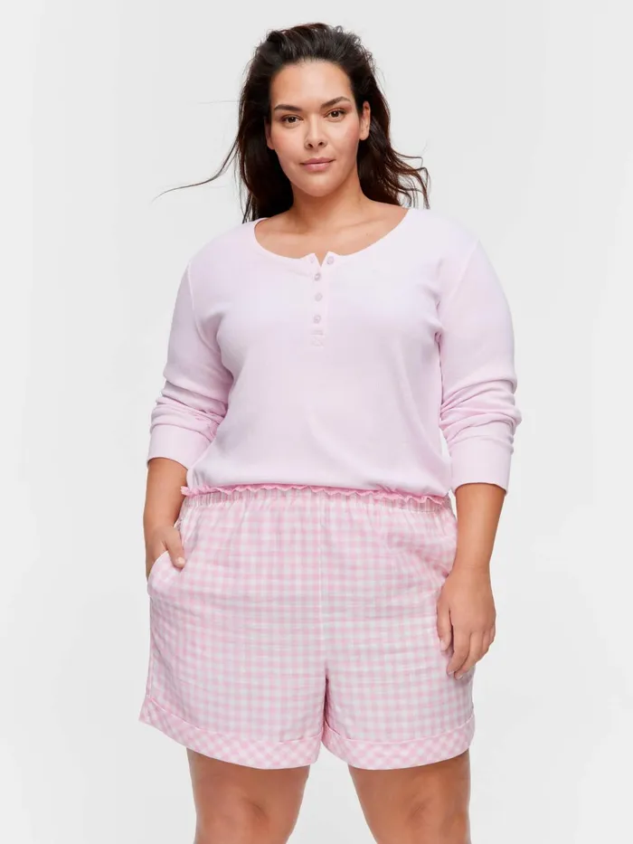 Women PA Plus Pink Gingham Check Mid Short Multi Peter Alexander Online Only Styles