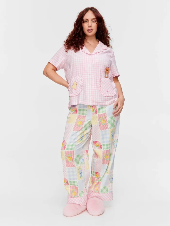 Women PA Plus Pink Gingham Short Sleeve Shirt Multi Peter Alexander Tops