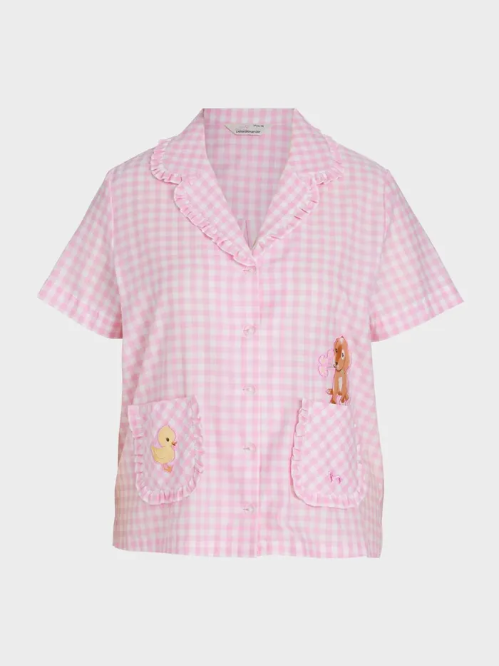Women PA Plus Pink Gingham Short Sleeve Shirt Multi Peter Alexander Tops