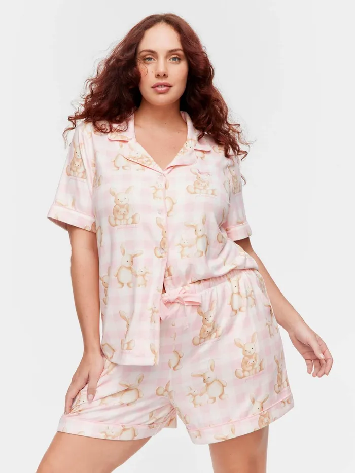 Women PA Plus Soft Bunny Plush Shortie Pj Set Multi Peter Alexander Sets and Onesies Women PA Plus Soft Bunny Plush Shortie Pj Set Multi Peter Alexander Sets and Onesies