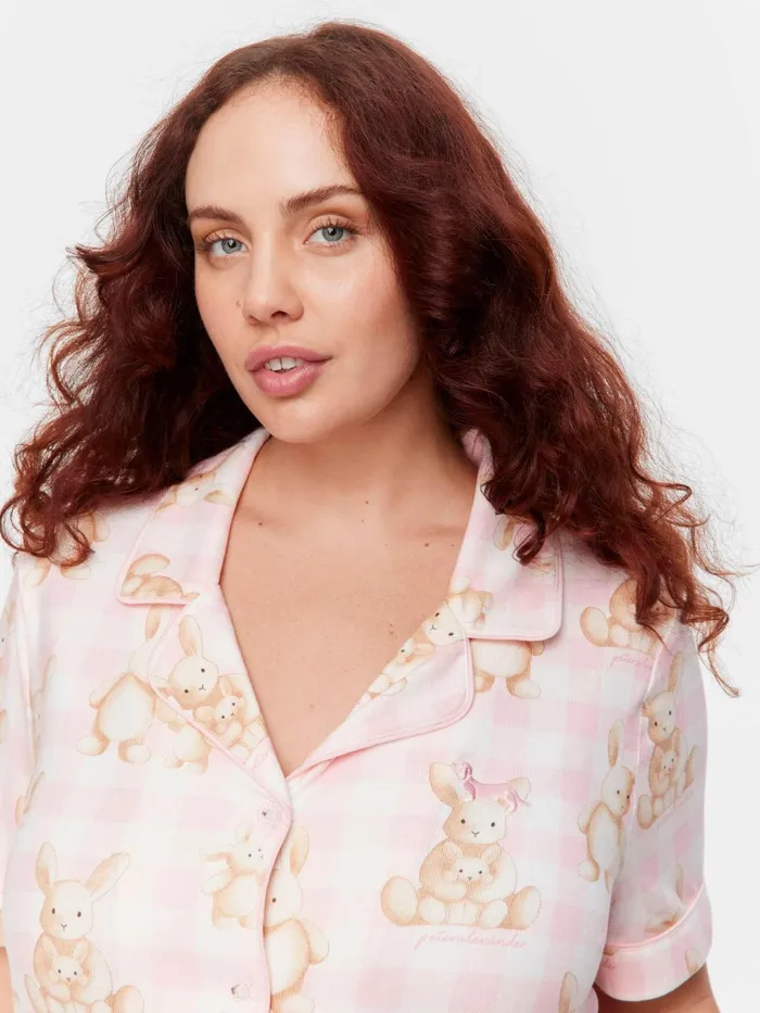 Women PA Plus Soft Bunny Plush Shortie Pj Set Multi Peter Alexander Sets and Onesies