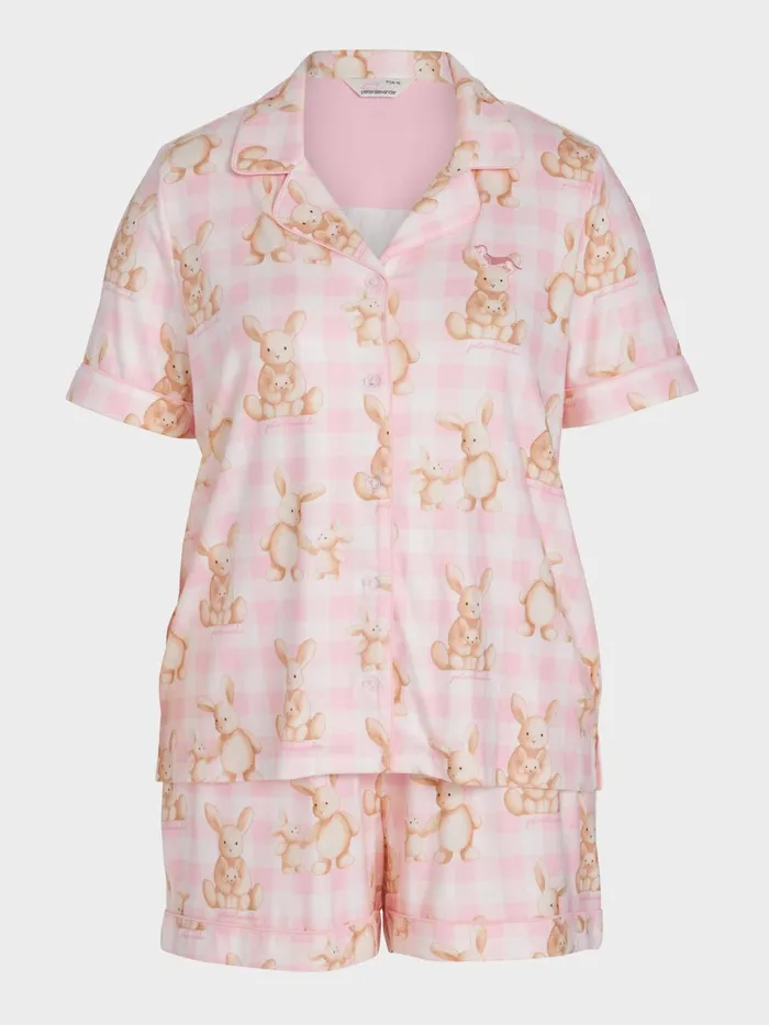 Women PA Plus Soft Bunny Plush Shortie Pj Set Multi Peter Alexander Sets and Onesies