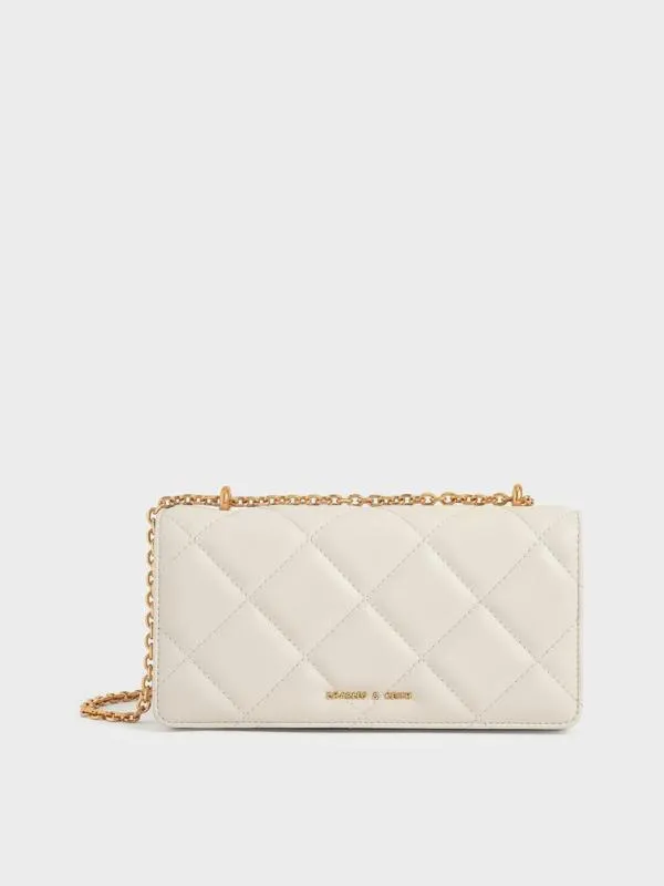 Women Paffuto Chain Handle Quilted Long Wallet 8211 Cream CHARLES and KEITH Long Wallets Women Paffuto Chain Handle Quilted Long Wallet 8211 Cream CHARLES and KEITH Long Wallets