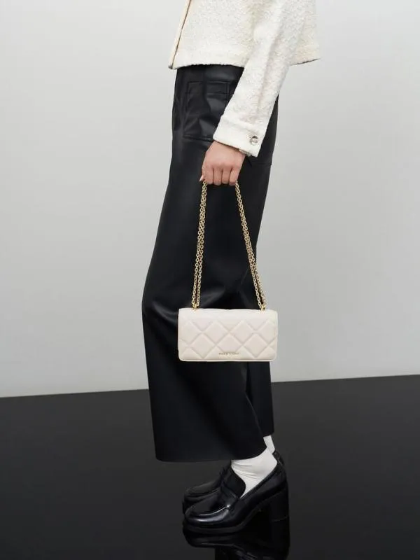 Women Paffuto Chain Handle Quilted Long Wallet 8211 Cream CHARLES and KEITH Long Wallets Women Paffuto Chain Handle Quilted Long Wallet 8211 Cream CHARLES and KEITH Long Wallets