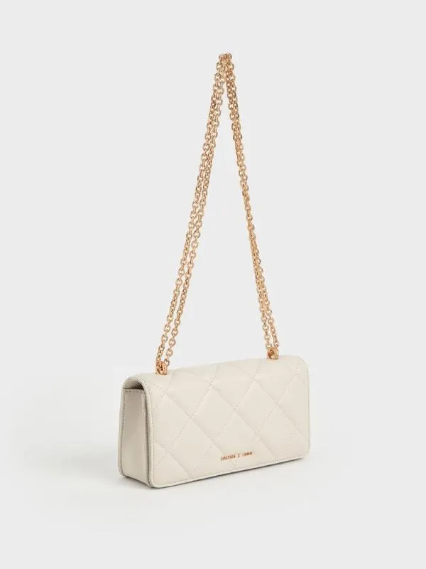 Women Paffuto Chain Handle Quilted Long Wallet 8211 Cream CHARLES and KEITH Long Wallets Women Paffuto Chain Handle Quilted Long Wallet 8211 Cream CHARLES and KEITH Long Wallets