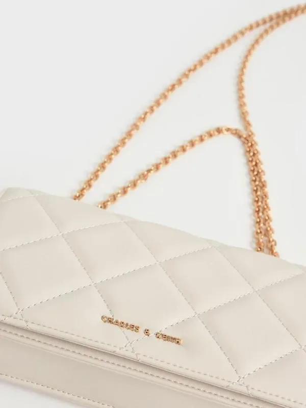 Women Paffuto Chain Handle Quilted Long Wallet 8211 Cream CHARLES and KEITH Long Wallets Women Paffuto Chain Handle Quilted Long Wallet 8211 Cream CHARLES and KEITH Long Wallets
