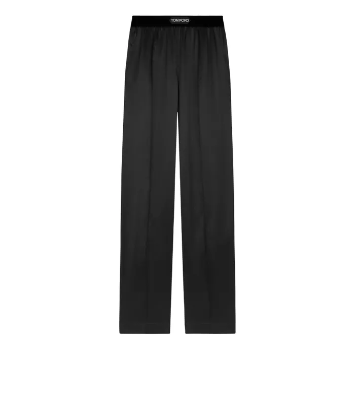Women Pajamas and Robes Tom Ford Stretch Silk Satin Pj Pants Black