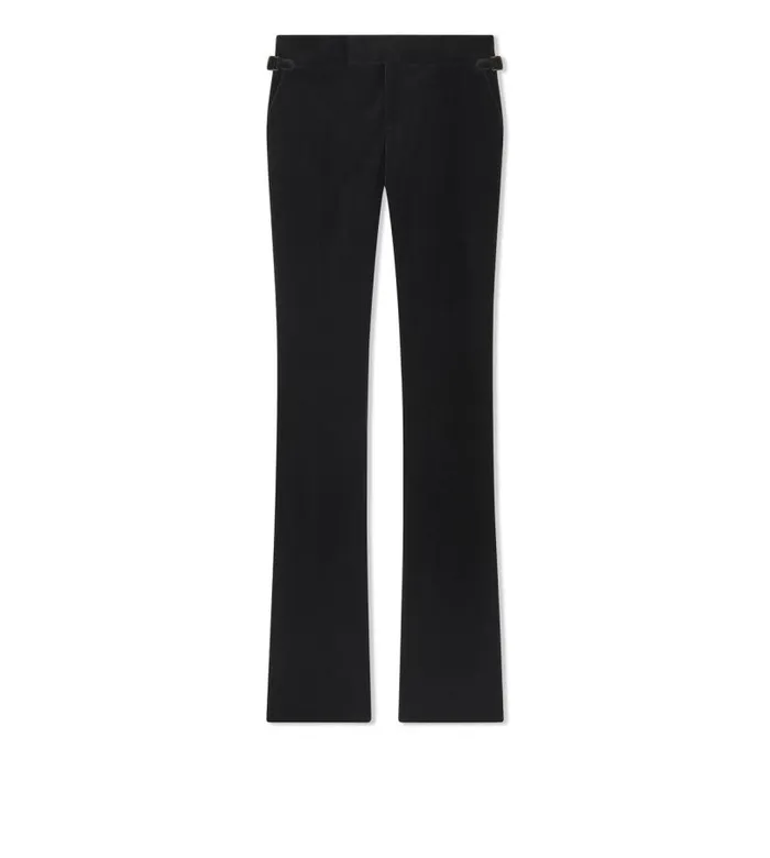Women Pants and Shorts Tom Ford Cotton Velvet Flare Pants Black