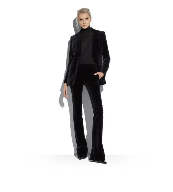 Women Pants and Shorts Tom Ford Cotton Velvet Flare Pants Black Women Pants and Shorts Tom Ford Cotton Velvet Flare Pants Black