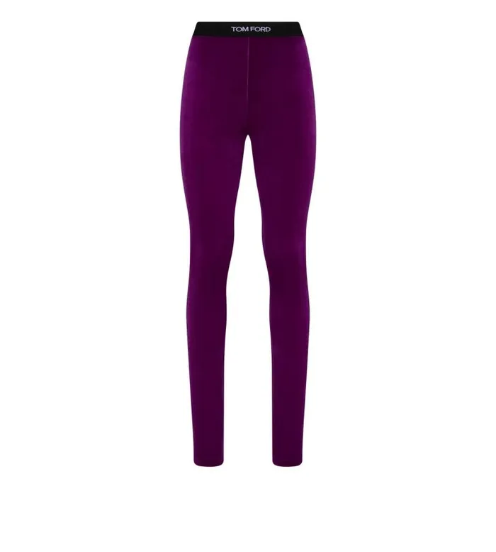 Women Pants and Shorts Tom Ford Stretch Velvet Signature Leggings Sugar Plum