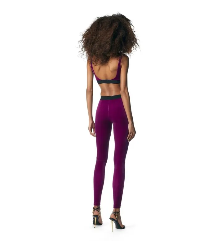 Women Pants and Shorts Tom Ford Stretch Velvet Signature Leggings Sugar Plum Women Pants and Shorts Tom Ford Stretch Velvet Signature Leggings Sugar Plum