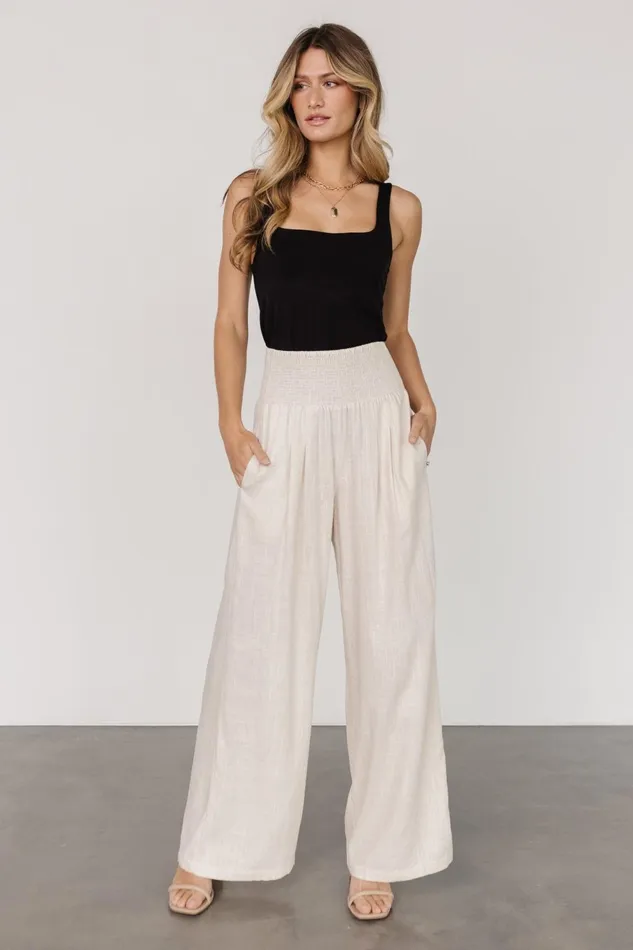 Women Pants Baltic Born Parvati Smocked Waist Pants Natural Women Pants Baltic Born Parvati Smocked Waist Pants Natural