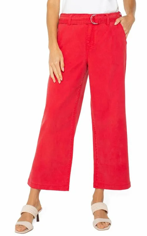 Women Pants Liverpool Los Angeles Stride Hirise Crop Geranium