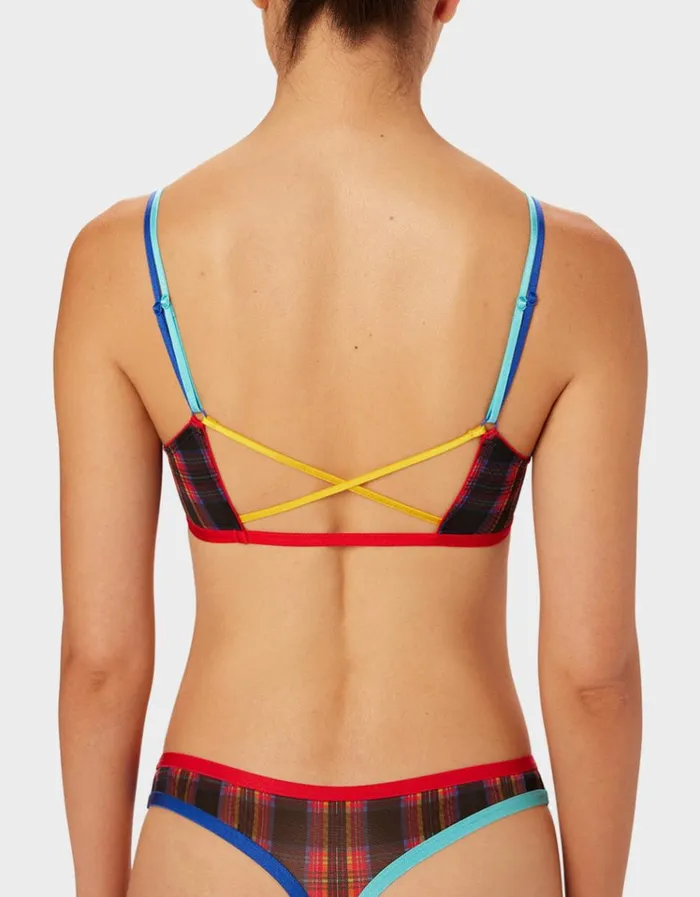 Women PARADE PLAID BRALETTE RED PLAID Betsey Johnson