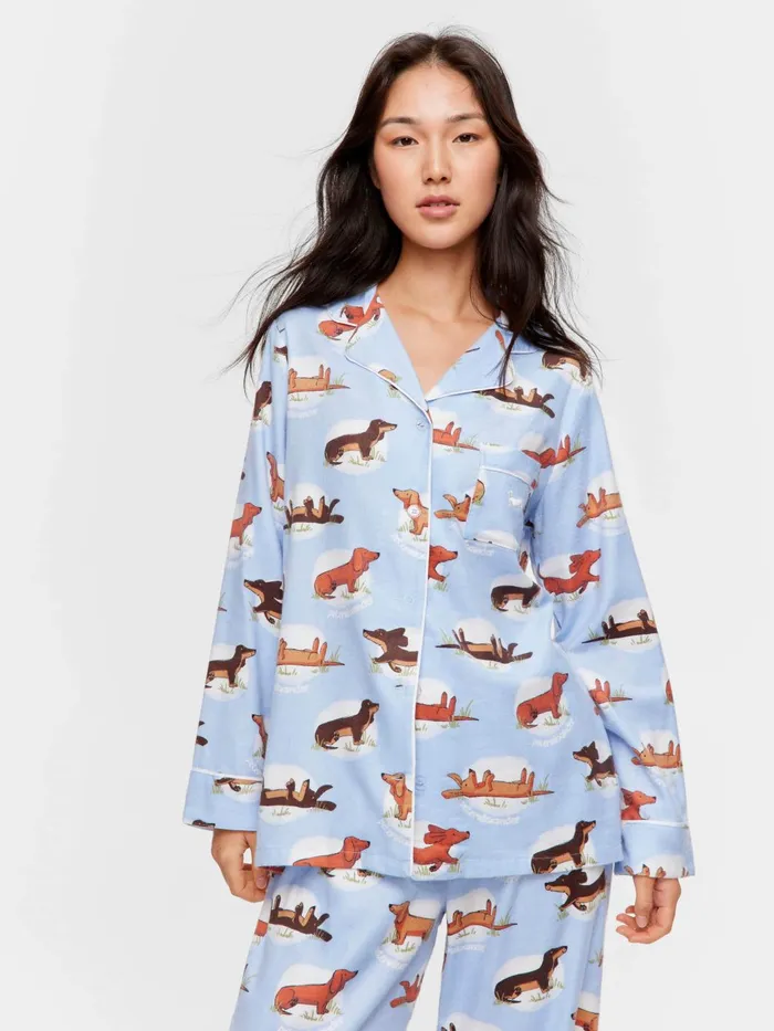 Women Penny Spot Bamboo Flannelette Long Pj Set Multi Peter Alexander Sets and Onesies