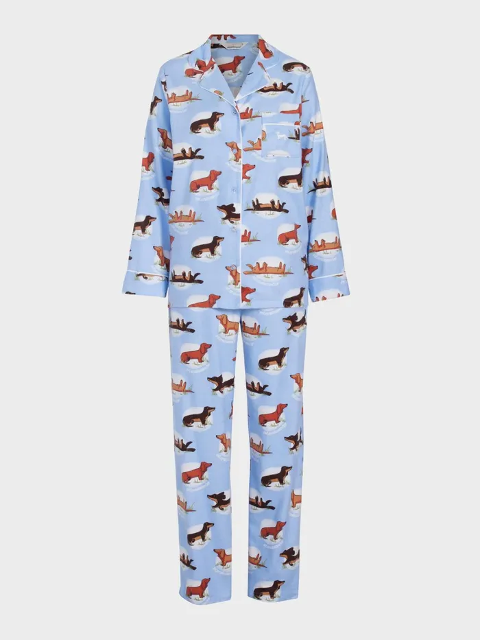 Women Penny Spot Bamboo Flannelette Long Pj Set Multi Peter Alexander Sets and Onesies