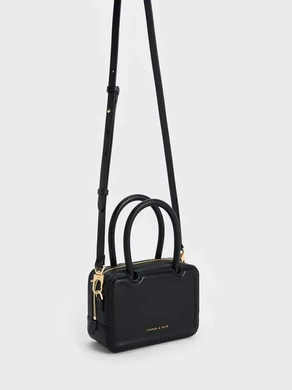 Women Perline Elongated Top Handle Bag 8211 Black CHARLES and KEITH Top Handle Bags