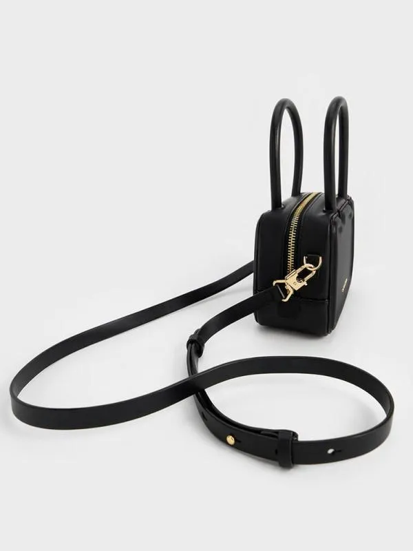 Women Perline Elongated Top Handle Bag 8211 Black CHARLES and KEITH Top Handle Bags