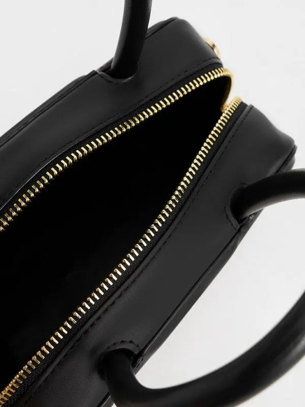 Women Perline Elongated Top Handle Bag 8211 Black CHARLES and KEITH Top Handle Bags