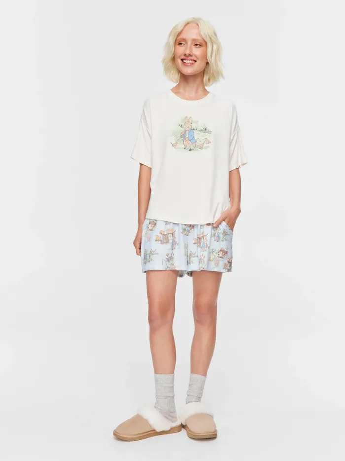 Women Peter Rabbit Plush Oversized Tee Pink Peter Alexander Tops