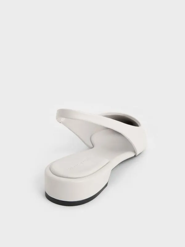 Women PointedToe HighVamp Slingback Flats 8211 White CHARLES and KEITH Flats Women PointedToe HighVamp Slingback Flats 8211 White CHARLES and KEITH Flats