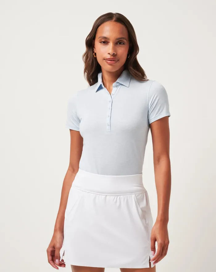 Women Polos TravisMathew FEATHERWEIGHT ACTIVE POLO Heather Kentucky Blue