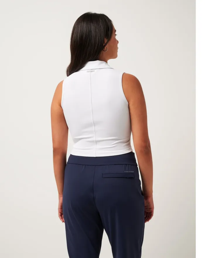 Women Polos TravisMathew MIDLINE MOVEKNIT POLO White