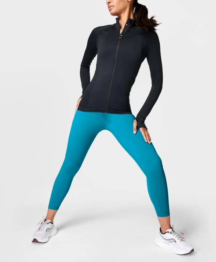 Women Power 78 Gym Leggings Future Blue Sweaty Betty Pocketed