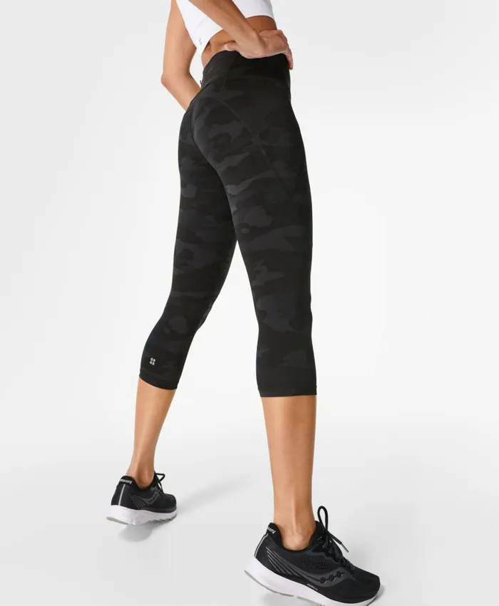 Women Power Cropped Gym Leggings Ultra Black Camo Print Sweaty Betty Pocketed Women Power Cropped Gym Leggings Ultra Black Camo Print Sweaty Betty Pocketed