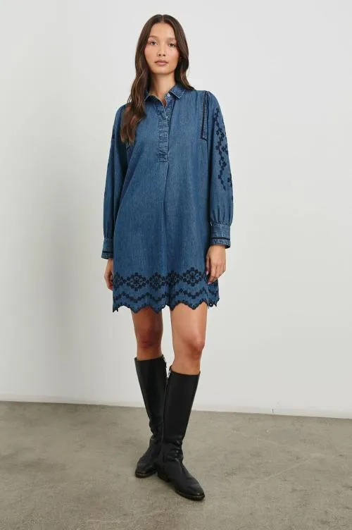 Women Rails Denim Fernanda Dress Dark Vintage Wash