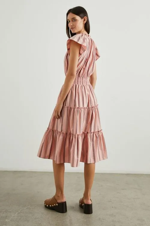 Women Rails Dresses and Rompers Amellia Dress Coral Navy Stripe Women Rails Dresses and Rompers Amellia Dress Coral Navy Stripe