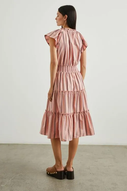 Women Rails Dresses and Rompers Amellia Dress Coral Navy Stripe Women Rails Dresses and Rompers Amellia Dress Coral Navy Stripe
