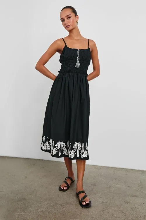 Women Rails Dresses and Rompers Baja Dress Black Ivory Palm Trees Women Rails Dresses and Rompers Baja Dress Black Ivory Palm Trees
