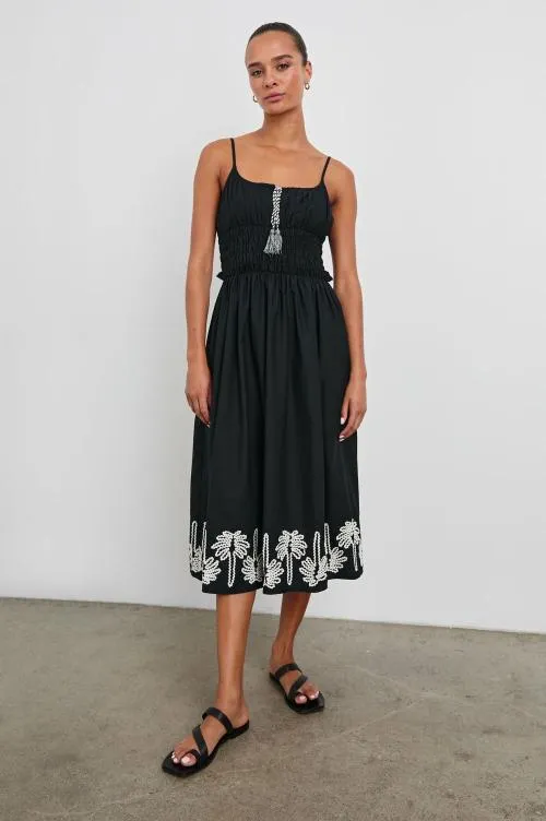 Women Rails Dresses and Rompers Baja Dress Black Ivory Palm Trees Women Rails Dresses and Rompers Baja Dress Black Ivory Palm Trees
