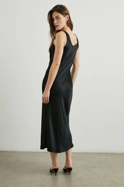 Women Rails Dresses and Rompers Kailani Dress Black Satin Crepe Women Rails Dresses and Rompers Kailani Dress Black Satin Crepe