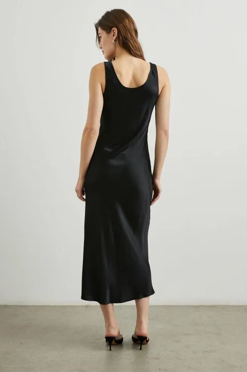 Women Rails Dresses and Rompers Kailani Dress Black Satin Crepe Women Rails Dresses and Rompers Kailani Dress Black Satin Crepe
