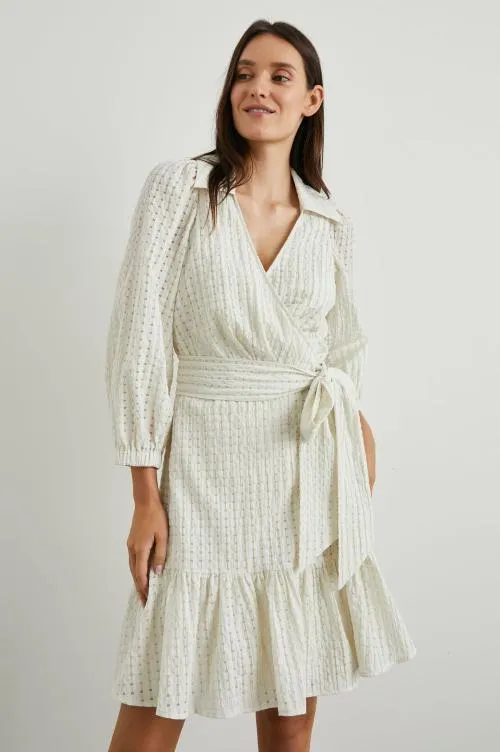 Women Rails Dresses and Rompers Kiara Dress Ivory Seersucker Women Rails Dresses and Rompers Kiara Dress Ivory Seersucker