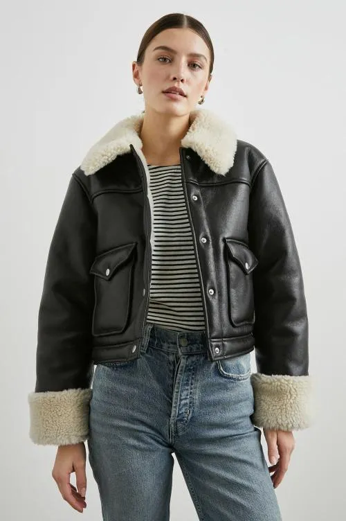 Women Rails Jackets and Coats Imani Jacket Black Ivory Women Rails Jackets and Coats Imani Jacket Black Ivory