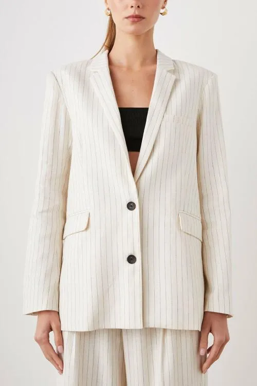 Women Rails Jackets and Coats Stanton Blazer Ivory Pinstripe