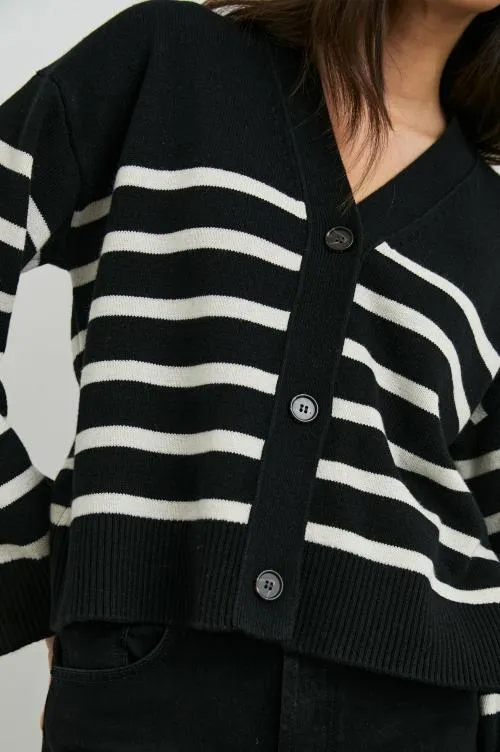 Women Rails Sweaters Geneva Cardigan Black Oatmeal Stripe Women Rails Sweaters Geneva Cardigan Black Oatmeal Stripe