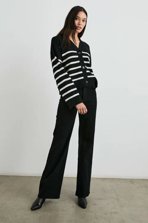 Women Rails Sweaters Geneva Cardigan Black Oatmeal Stripe Women Rails Sweaters Geneva Cardigan Black Oatmeal Stripe
