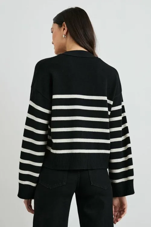 Women Rails Sweaters Geneva Cardigan Black Oatmeal Stripe Women Rails Sweaters Geneva Cardigan Black Oatmeal Stripe