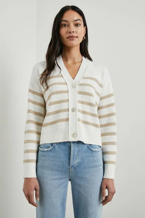 Women Rails Sweaters Geneva Cardigan Sand Stripe