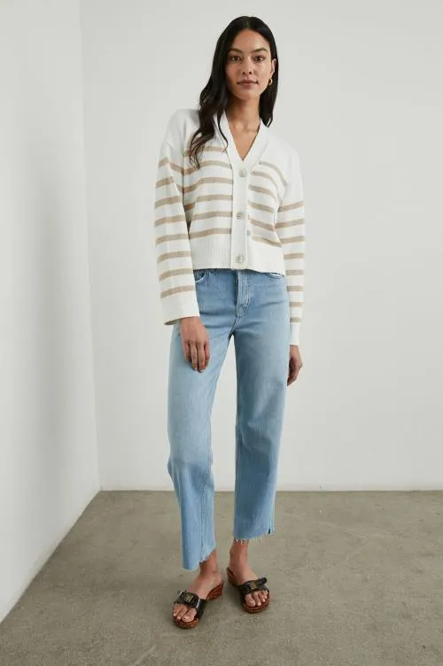 Women Rails Sweaters Geneva Cardigan Sand Stripe Women Rails Sweaters Geneva Cardigan Sand Stripe